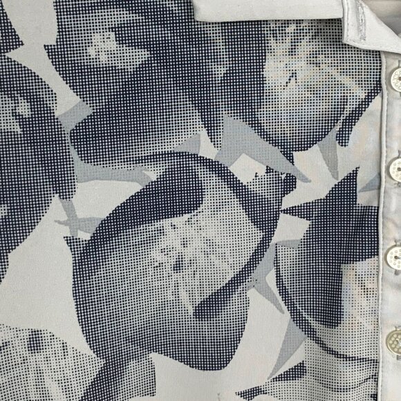 Puma Golf Shirt M Polo Top Athletic Gray Floral Print Short Sleeve DryCELL - Picture 4 of 12